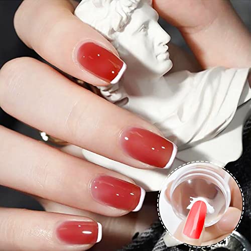 Silicone Nail Art Stamper Clear Jelly Soft Stamping Transparent Nail Stamp kit Nail Art Tools with Scraper Manicure Tools DIY French Tip Stamp Na