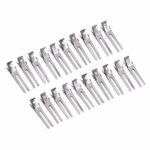 50 Pieces 1.75 Inches Double Prong Silver Curl Clips Alligator Hair Clips Metal Section Clips Pins for Hair Extensions
