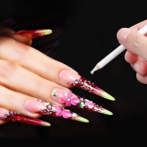 Rhinestones 1500 Pieces in 6 Sizes Crystal Nail Gems Nail Art Accessories Rhinestones with 1 Pick Up Tweezer and 3 Rhinestone Picker Dotting Pen