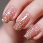 FANZEST Gel Nail Polish Led UV Gel Polish Holographic Color Sparkle Glitter Diamond Rose Gold 15ml