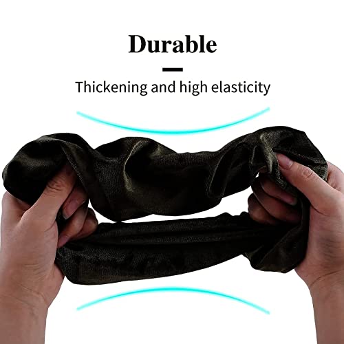 ILamourCar Black Scrunchies for Hair, Large Hair Scrunchies, Elastic Soft Hair Ties Scrunchy Hair Bands Ponytail Women Girls Lady Children (2xBla