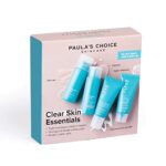 Paula's Choice CLEAR Skin Essentials Trial Kit - 3-Step Skincare Routine - Cleanse, Exfoliate & Hydrate - Fights Blackheads, Breakouts & Enlarged
