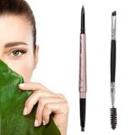 HeyBeauty Eyebrow Pencil with Brow Brush, Double Ended Eyebrow Pen, Automatic Makeup Cosmetic Tool (Dark brown)