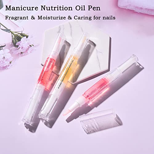 Cuticle Oil Pens for Nail Care,10PCS Mix Flavors Cuticle Revitalizer Oil Pen Set,Nail Oil Pens with Natural Ingredients Revitalize Pen with Soft