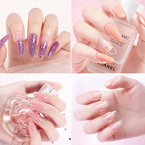 Slip Solution Kit ,60ML Extender Gel Nail Builder Kit Poly Nail Gel Nail Extension Clear Liquid Solution Anti-stick Tools with Nail Art Brush Sta