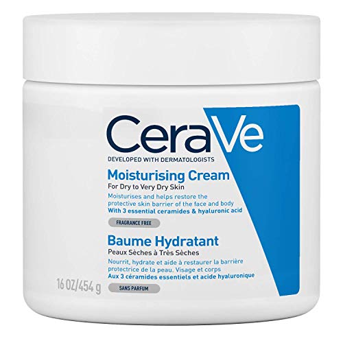 CeraVe Moisturising Cream for Dry to Very Dry Skin 454g with Hyaluronic Acid & 3 Essential Ceramides