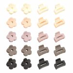 Yovell Small Hair Clips 20 PCS Mini Claw Clips for Girls Women, Non slip Cute Hair Claws (Flower & Square)