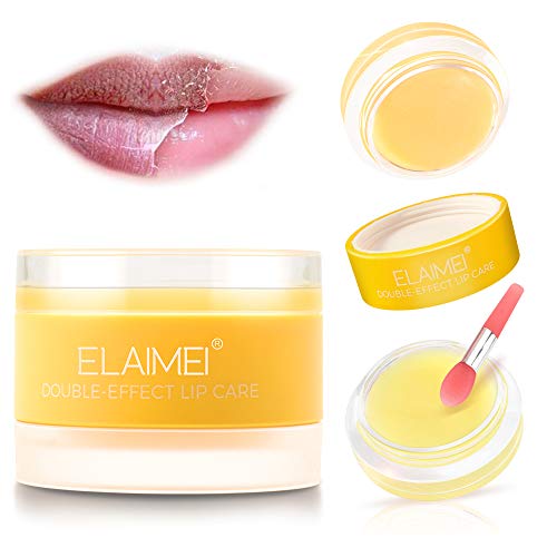 Lip Sleep Mask with Collagen Peptide, Peach Lip Scrub Overnight Moisturizer for Lip Skin Care and Lip Treatment Repairs Dry&Chapped&Peeling&Crack