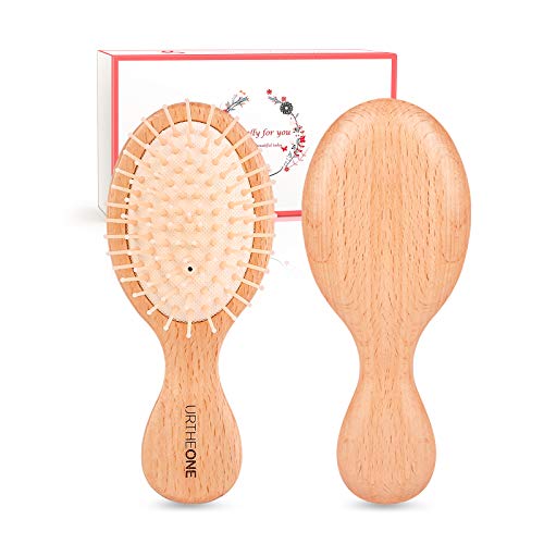 Hair Brush Mini Boar Bristle Hairbrush Pocket Travel Small Paddle Hair Brush for Men Women Kids for Thick Curly Thin Long Short Wet or Dry Hair D
