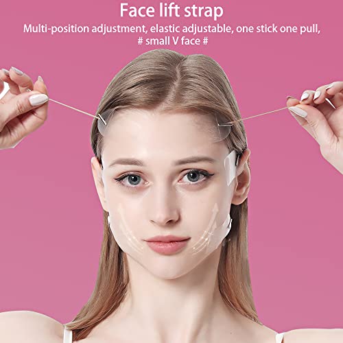 Cdemiy Face Lift Tape, 20 Pcs Face Tape Lift with 8 Thin String, Invisible Face Lifting Tape, Instant Face Lift Band, Face Thin Tape for Tighteni