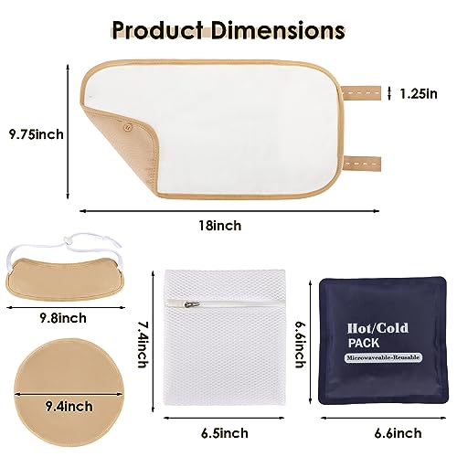 QYCHHJ 6PCS Castor Oil Pack Wrap Kit Reusable Organic Packs with Heating for Liver Detox,Comfort Sleep, Inflammation Adjustable Elastic Strap Fla