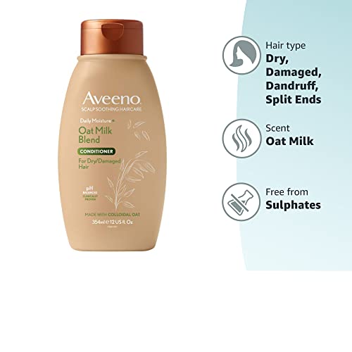 Aveeno Daily Moisture Oat Milk Conditioner for Dry Damaged Hair, 354ml