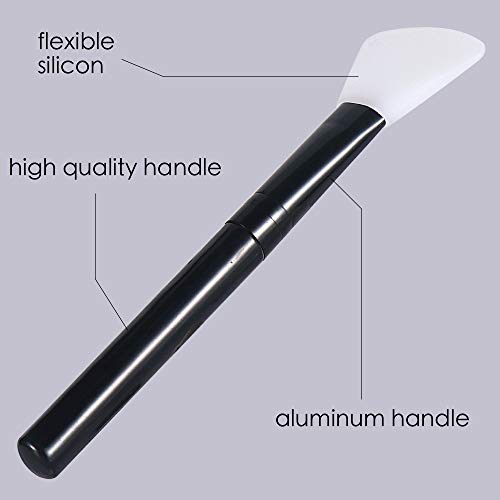 Face Mask Brush Silicone 2PCS Flexible Facial Mud Mask Applicator Brush, Hairless Moisturizers Applicator Tools, Wood Handle Mask Applicator for
