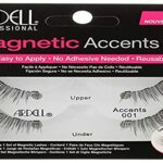 Ardell False Eyelashes Magnetic Accent 001 Black Lashes Light Volume Medium Length Natural Accent Lash Flared Lash Style Invisiband Human Hair Ve