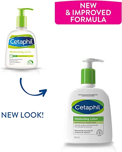 Cetaphil Moisturising Lotion, 236ml, Face & Body Moisturiser, For Normal To Dry Sensitive Skin, With Niacinamide