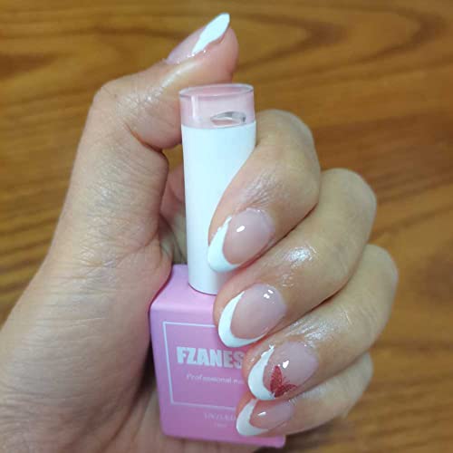 FANZEST Nude Gel Nail Polish LED UV Jelly Milky Transparent Clear Sheer Natural Color Gel Polish French Manicure Nail Art (Soft Clear Pink)
