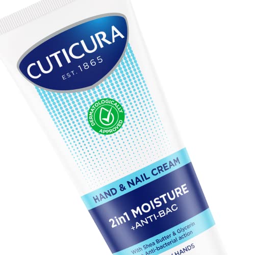 Cuticura Hand & Nail 2 in 1 Antibac Moisture Cream 75ml, Anti Bacterial, Smoothing, Soothing & Moisturising Protection for Hands