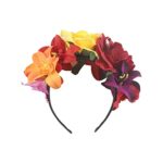 Halloween Flower Crown Headband Flower Garland Hair Band Halloween Day of The Dead Party Costume Headpiece for Women Girls
