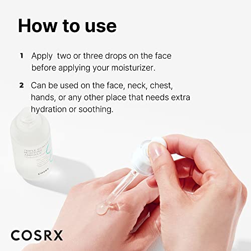 COSRX Hydrium Triple Hyaluronic Moisture Ampoule, 40ml | Hyaluronic Acid Viscous Serum | Korean Skin Care, Vegan, Cruelty Free, Paraben Free, CPN