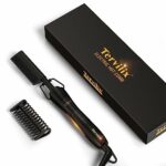 Terviiix Hot Comb Hair Straightener Electric Straightening Comb, Ceramic Beard Straightener Anti-Scald Press Comb with Keratin & Argan Oil Infuse