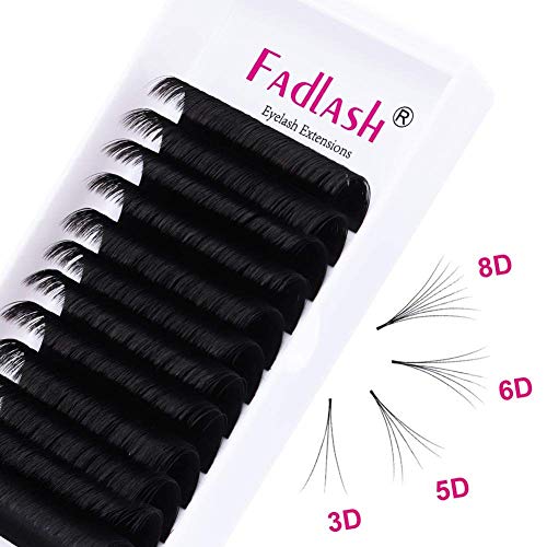 Fadlash Easy Fan Lashes C Curl 0.10 8-14mm Mixed Length Russian Lashes Natural Look Self Fanning Eye Lashes Automatic Blooming Russian Eyelashes