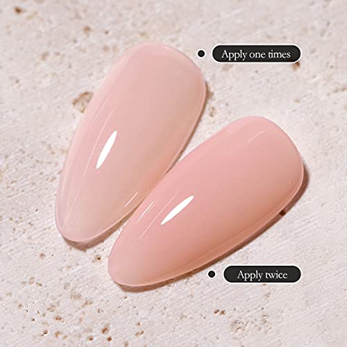 FZANEST Gel Nail Polish Soak Off LED UV Jelly Milky Clear Natural Gel Polish Varnish Nail Art Manicure (Cover Nude)