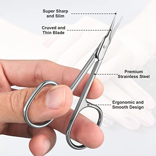 ANRUI Cuticle Scissors, Professional Nail Scissors for Deadskin, Stainless Cuticle Trimmer for Fingernail, Toenail, Eyebrow, Eyelash, Dead Skin,