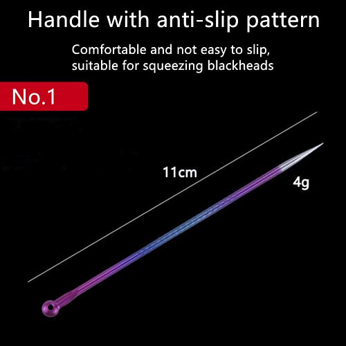 Color Blackhead Tool Kit, Stainless Steel Acne Needles Double Side Spot Squeezer Tool, Pimple Popper Tool Kit, Whitehead Removal (Colorful)