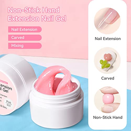 Builder Gel for Nails Extension, Solid Builder Gel Non-Stick Hard Builder Gel Clear Poly Builder Gel for 3D Modeling Decoration Nail Art DIY Mani
