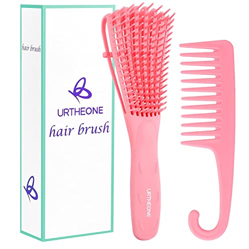 Hair Brush,Detangle Hair Brush, Detangler Brush for Women Men Adults Kids Afro American Type 3a-4c, Detangling Nylon Bristle Brush for Kinky Curl