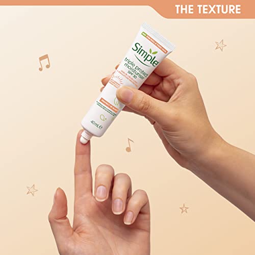 Simple Protect 'N' Glow Triple Protect Moisturiser SPF 30 3x protection against UVA & UVB rays, blue light and pollution all-day hydrating face c