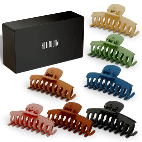 HIOUN Hair Clips Women Hair Claw Clips for Thick Hair / Thin Hairs Pack of 7, Matte