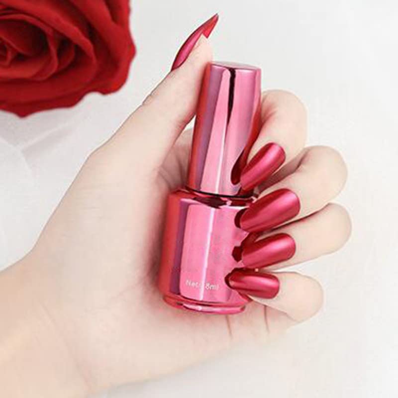 Allbestaye 18ml Polish Mirror Nail Polish, Varnishes Metallic Mirror Glitter Nail 16 Colors