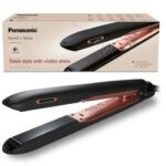 Panasonic EH-HS99 Nanoe Ceramic Hair Straightener for Improved Shine with Temperature Control (Black/Rose Gold)