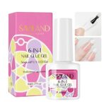 Saviland 6-IN-1Nail Glue Gel – 8ML Gel Nail Glue for Acrylic Nails Press on Fakes Nails Tips Soak-off U V LED Glue Gel for Nail Extension Manicur