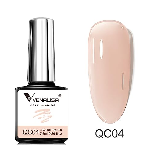 VENALISA Bulider Gel Quick Construction Base Gel Strengthener Gel Nail Polish Nude Pink Natural Color Poly Gel for Broken Nails Repair Nails