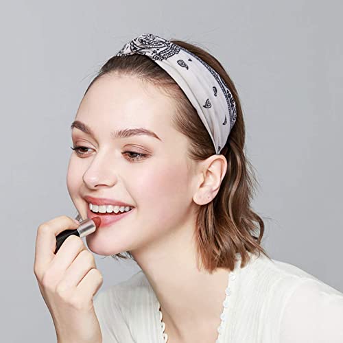 FITDON 5 Pieces Boho Headband Women's Hair Bands Wide Elastic Hairband Turban Fashion Hair Accessories