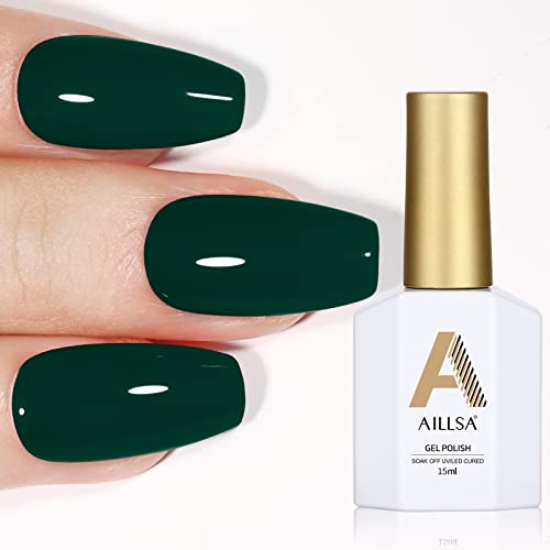 AILLSA White Gel Nail Polish, 15ml Soak Off U V Gel Polish, Color Gel Nail Varnish Long Lasting, Nail Art Manicure Set DIY at Home 1Pcs