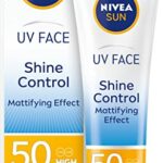 NIVEA UV Face Shine Control SPF50, Face Sun Cream, UV Face Cream, Moisturising Cream for Daily Use, Sunscreen for Immediate UVA/UVB Protection, 5
