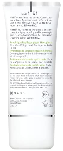 Bioderma Sébium Mat Control - Mattifying Face Cream for Combination to Oily Skin, Controls Shine, Refines Skin Texture & Appearance of Blemishes,