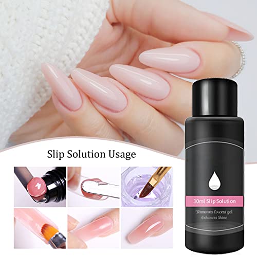 Nail Extension Kit, Gel Nail Kit Builder 2 Colors Poly Extension Gel False With Slip Solution , All-In-One Nail Gel Kit For Beginners Nail Art Fr