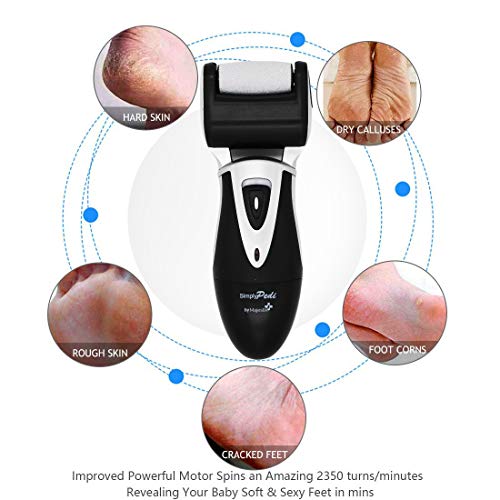 Electric Rechargeable Hard Skin Remover - Pedicure Foot File, Professional 3X Powerful Callus Remover for Dead Hard Cracked Skin, Coarse and Fine