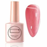 Pink Pearl nail polish - Pink Nail Polish - Shimmery Jelly Nail Varnish - Pink Gel Nail Polish Long Lasting soak off Nail Drying Under UV LED Lam