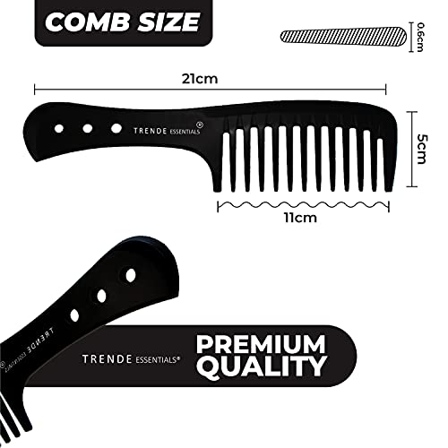 Trende Essentials Wide Tooth Comb 1 Pc - Detangler And Heat Resistant With Proper Ventilation-Especially Designed For Wet Curly Hair With Suitabl