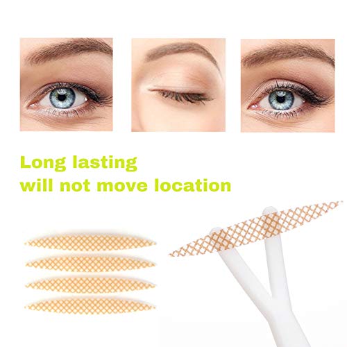 2400 Pieces Invisible Fiber Double Eyelid Tape Instant Lift Double Eyelid Sticker Tape with 2 Pieces Fork Rods Stickers Eyelid Lift Strips - for