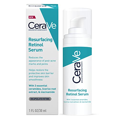CeraVe Resurfacing Retinol Serum with Ceramides and Niacinamide for Blemish-Prone Skin, Clear, 30 ml