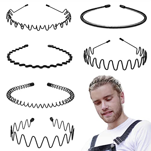 Mens Hair Band Sports Hair Bands for Men, Non-Slip Sports Fashion Headband, Metal Hair Band for Men, Hair Hoop for Outdoor Sports, Weddings,Daily