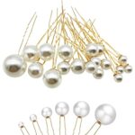 Pearl Hair Clips Wedding Bridal Flower Pins, SONGQEE Hair Pins Set Flower Pins for Bride and Bridesmaid Hairstyles, Girls Women Hairpins Clips St