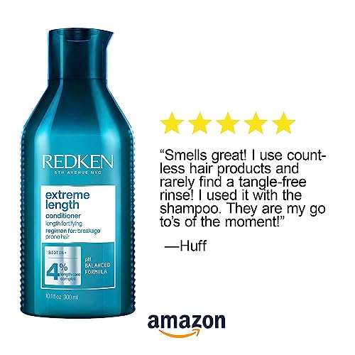 REDKEN Conditioner, Biotin & Castor Seed Oil, For Longer, Stronger Hair, Extreme Length, 300 ml