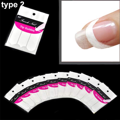 Nail Care & Polish 48Pcs French Stencil Nail Art Form Fringe Guides Manicure DIY Stickers Tips Decor Nail Sticker Nail Art Tips, French Stencil,